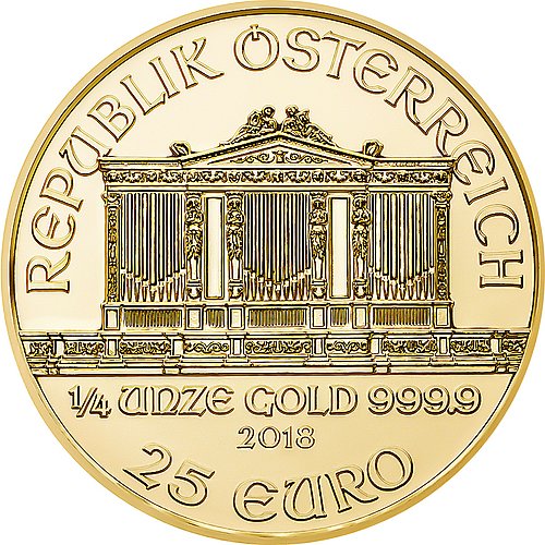 Rückseite der Gold Philharmoniker 1/4 oz