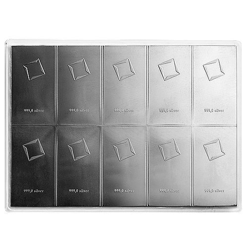 Rückseite des Silber CombiBar® 10 x 10 g – LBMA zertifizierter Hersteller