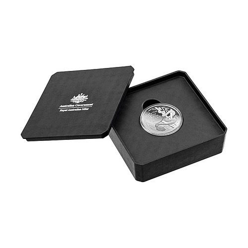 Silber Lunar Schlange 1 oz PP gewölbte Prägung - RAM 2025 im Original Münzetui