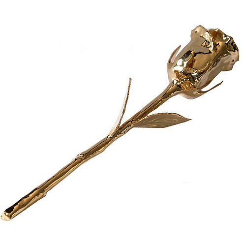 Eine 24 Karat vergoldete Rose - liegende Postion.