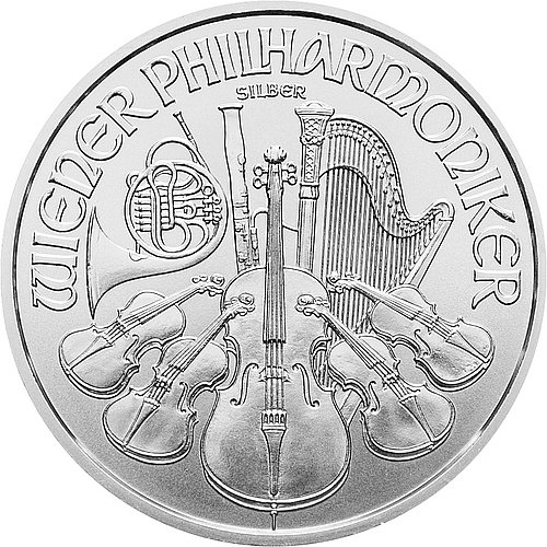 Die Silber Philharmoniker 1 oz von vorne.