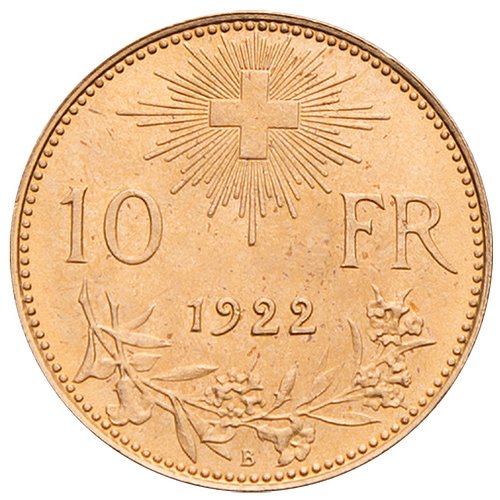 Gold Vreneli 10 Franken - Rückseite