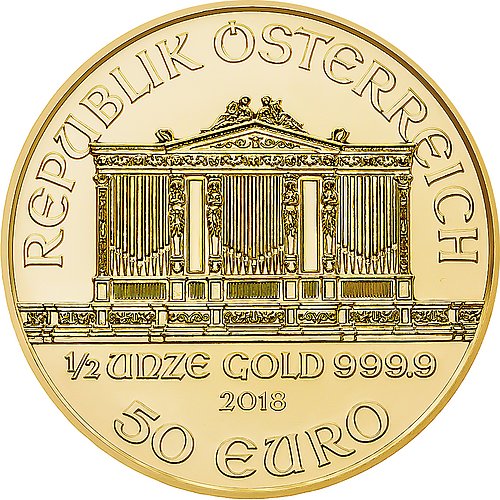 Rückseite der Gold Philharmoniker 1/2 oz