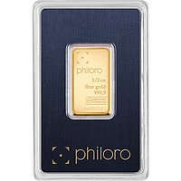 Vorderseite des Goldbarren 1/2 oz philoro