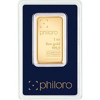 Vorderseite des Goldbarren 1 oz philoro