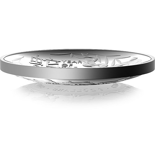 Ansicht der gewölbten Prägung des Silber Lunar Schlange 1 oz PP gewölbte Prägung - RAM 2025