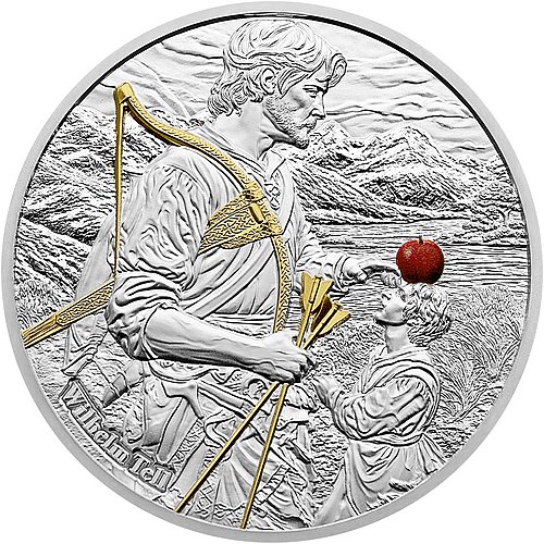 Silber Schweizer Mythen und Sagen - Wilhelm Tell 2 oz - High Relief 2025