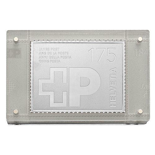 SILBERNE BRIEFMARKE – 175 Jahre Post - in Präsenter