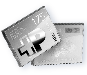 SILBERNE BRIEFMARKE – 175 Jahre Post